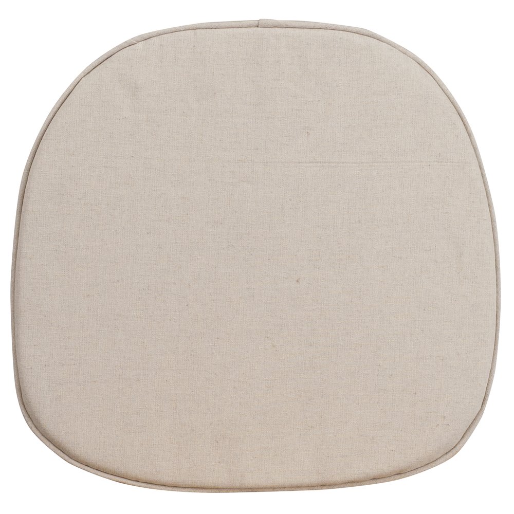 Cross Back Barstool Burlap Cushion. Picture 1