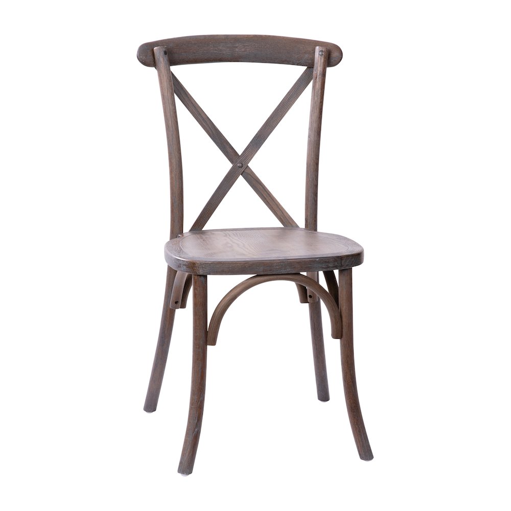 Gray Wash Dark Driftwood X-Back Chair. Picture 1