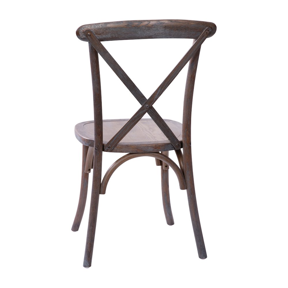 Gray Wash Dark Driftwood X-Back Chair. Picture 8