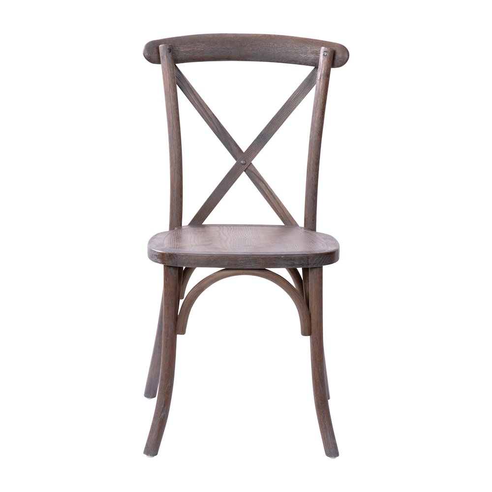 Gray Wash Dark Driftwood X-Back Chair. Picture 11