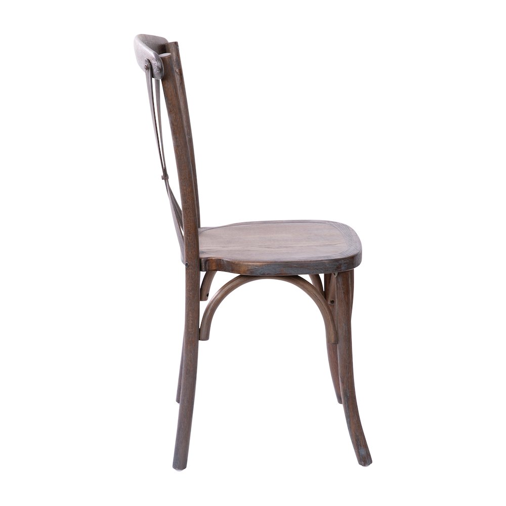 Gray Wash Dark Driftwood X-Back Chair. Picture 10