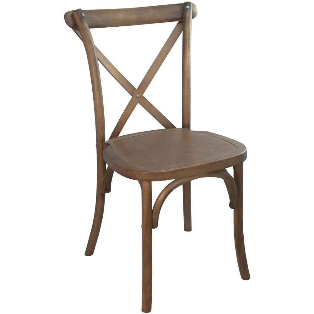 Light Brown X-Back Chair. Picture 6