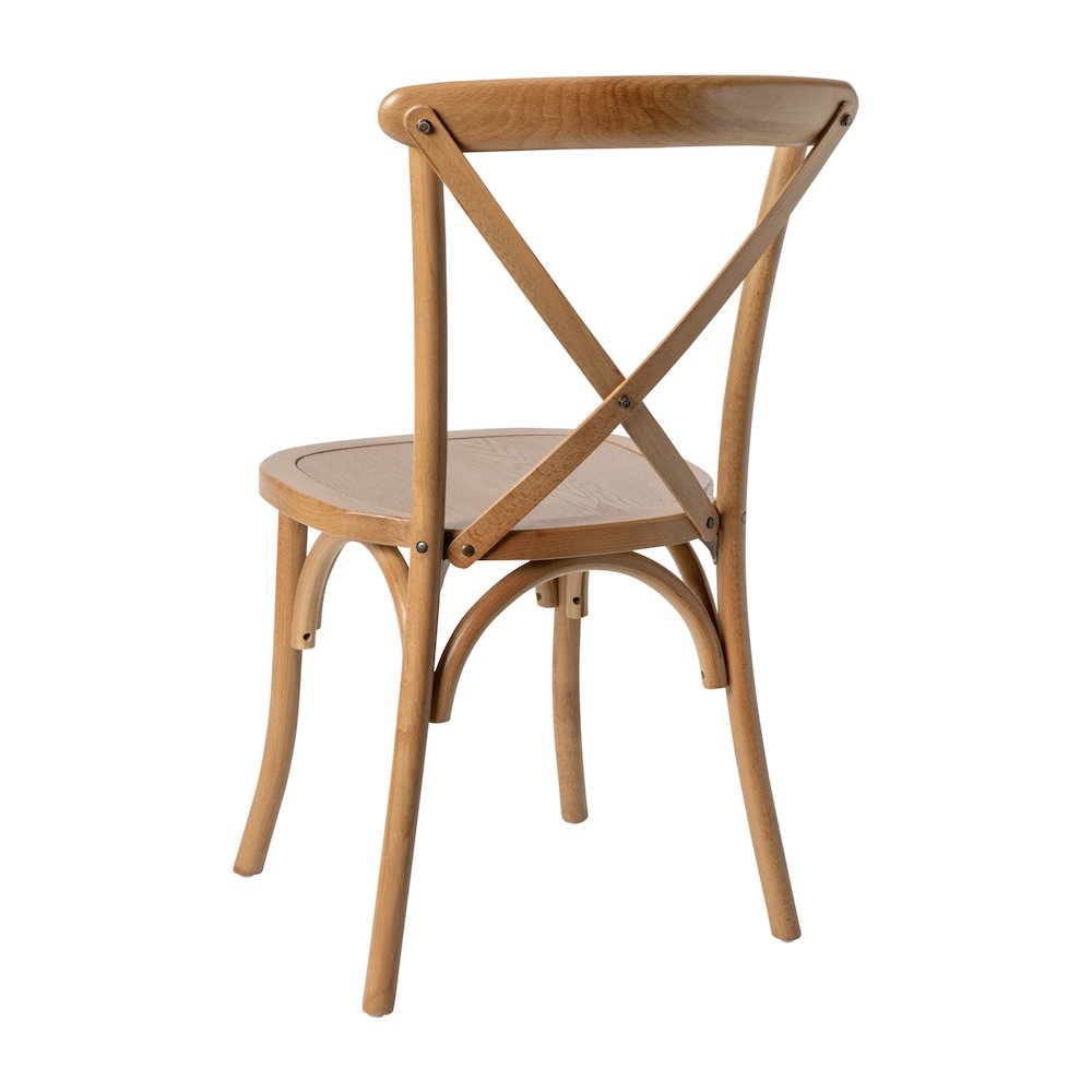 Light Brown X-Back Chair. Picture 7