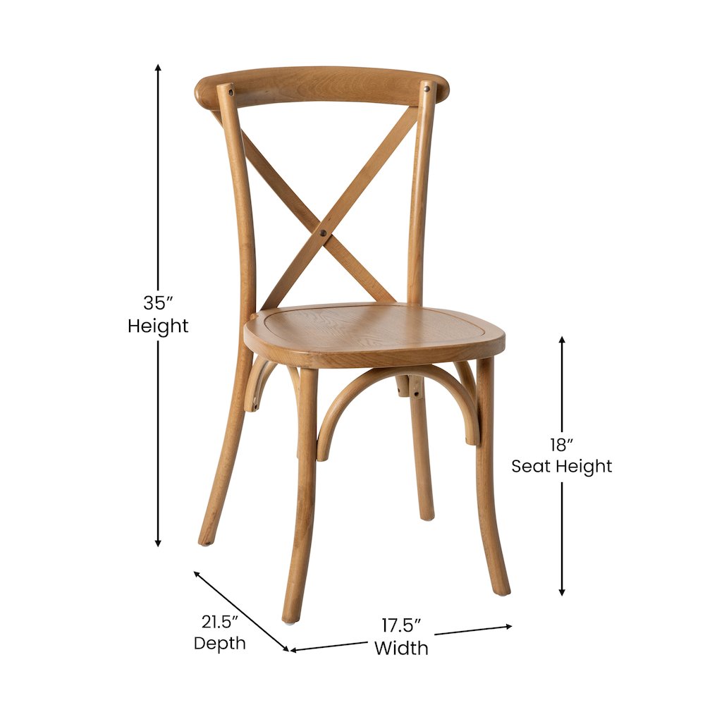 Light Brown X-Back Chair. Picture 4