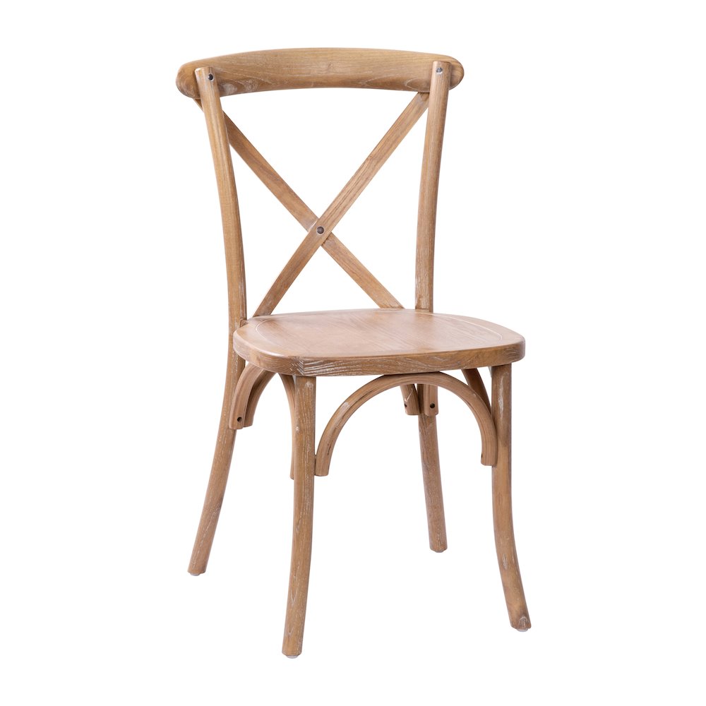 Medium With White Grain X-Back Chair. Picture 1