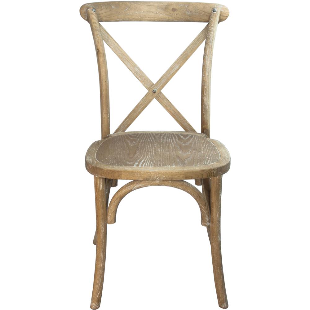 Natural With White Grain X-Back Chair. Picture 3