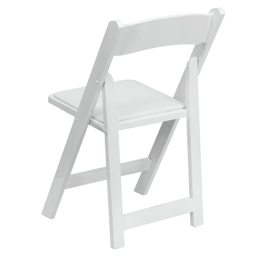 2 Pack White Wood Folding Chair with Vinyl Padded Seat. Picture 12