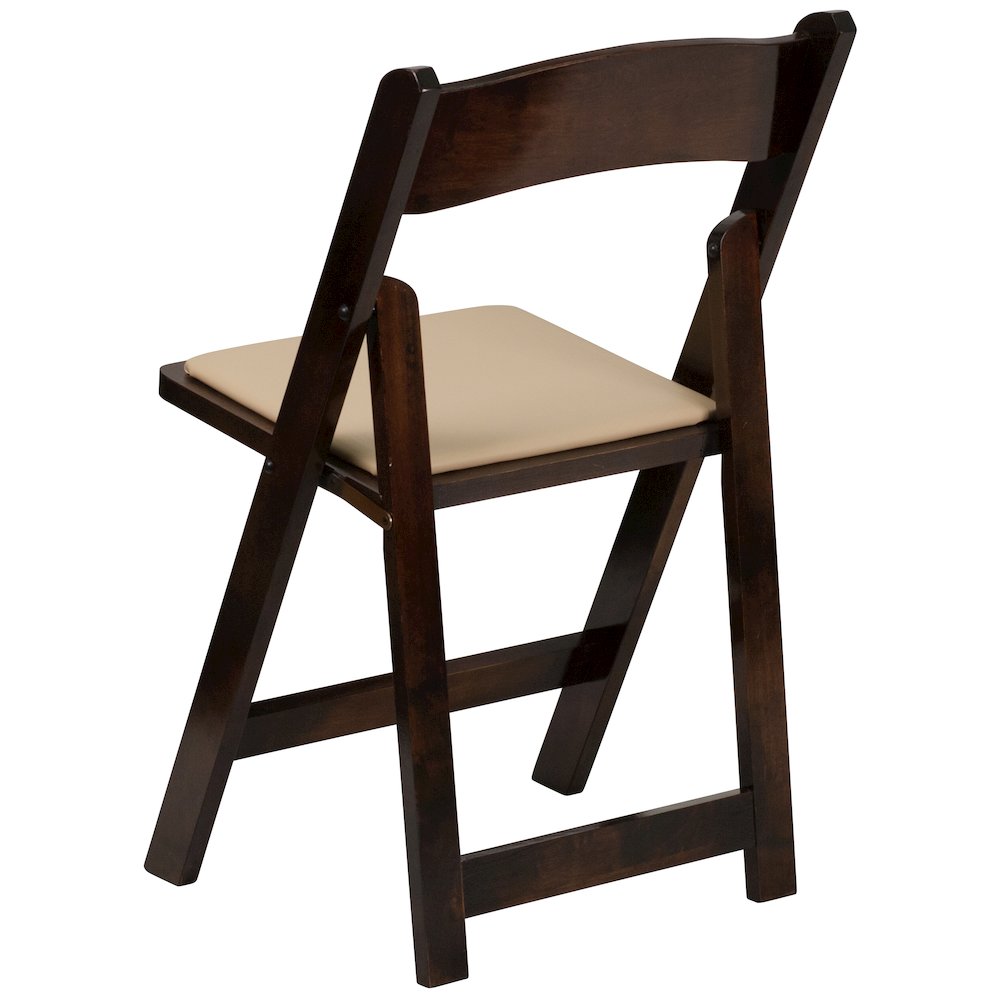 2 Pack Fruitwood Wood Folding Chair with Vinyl Padded Seat. Picture 12