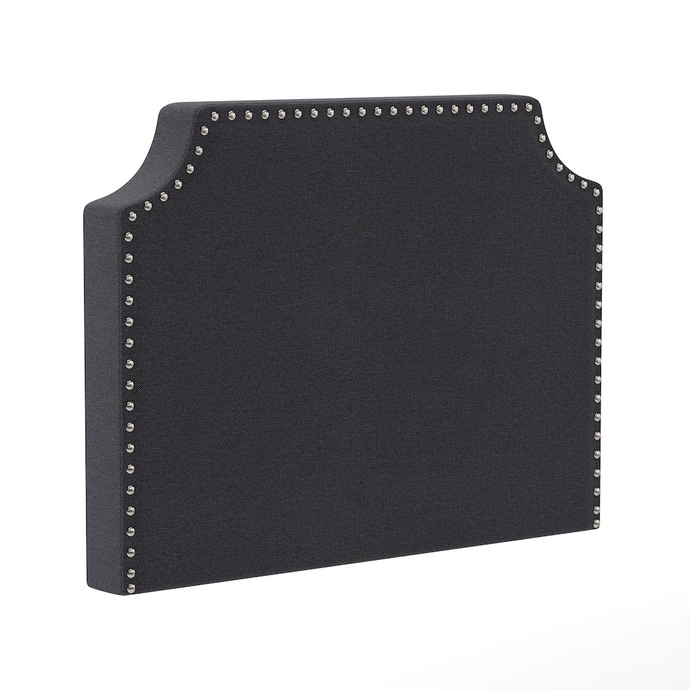 Twin Headboard with Two Power Outlets, USB Port, and USB Type-C Port, Gray Linen. Picture 1