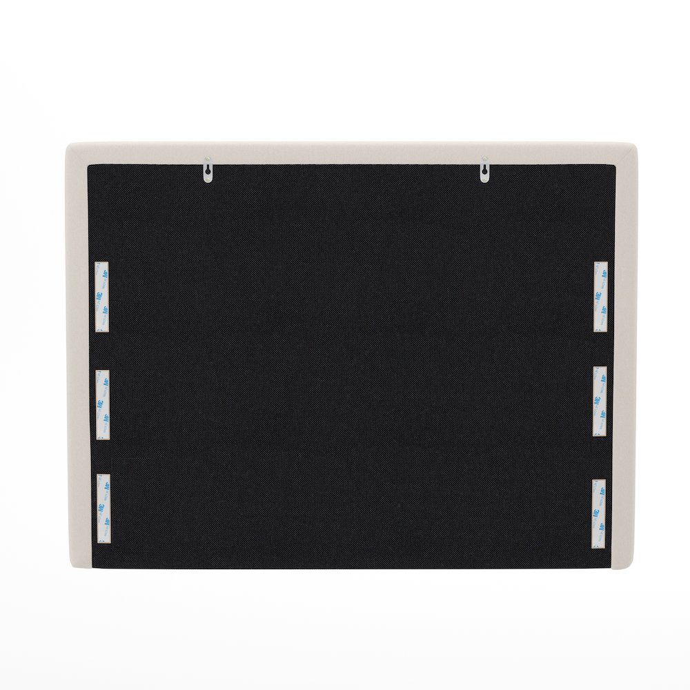 Upholstered Twin Headboard with Two Power Outlets, USB Port, Beige. Picture 7