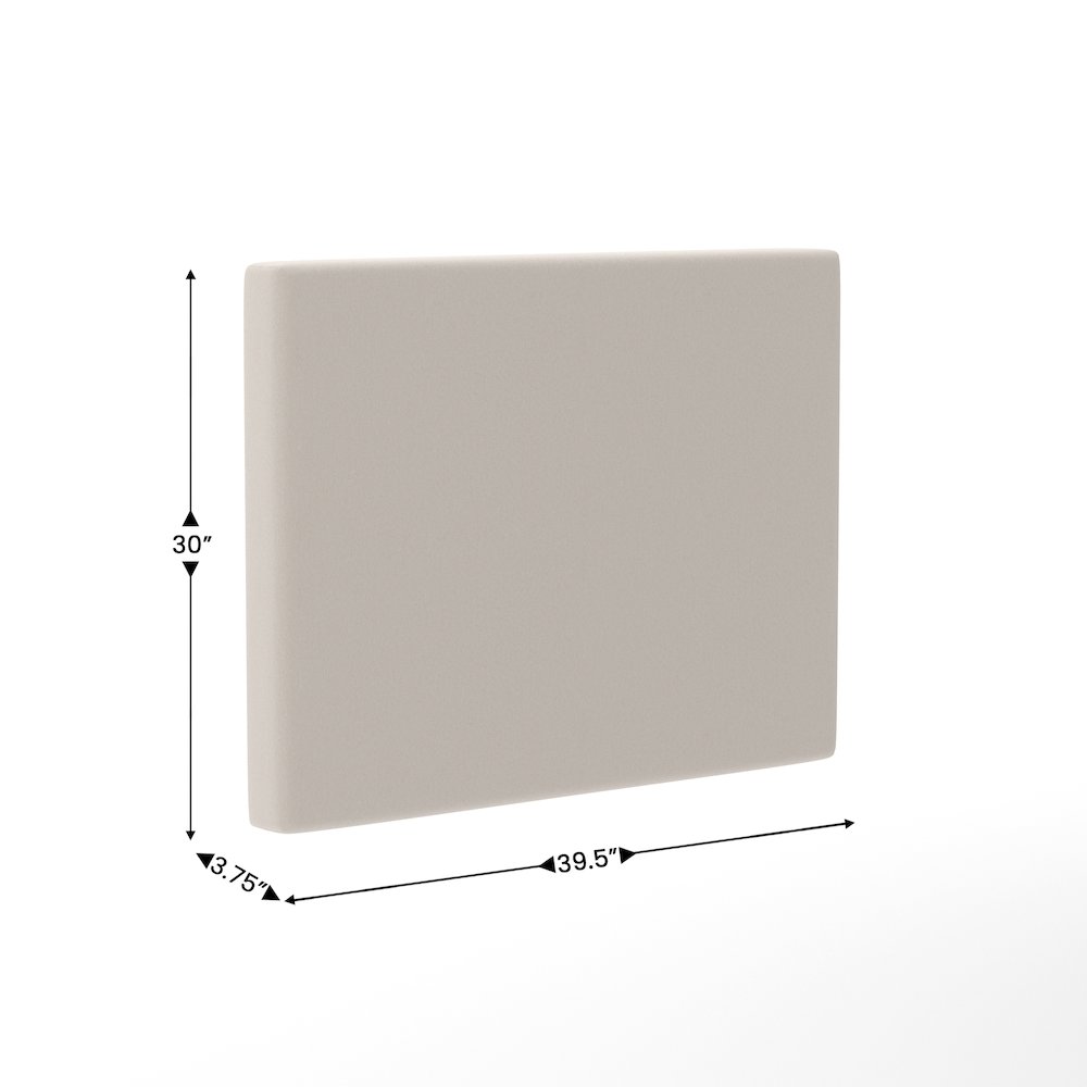 Upholstered Twin Headboard with Two Power Outlets, USB Port, Beige. Picture 5