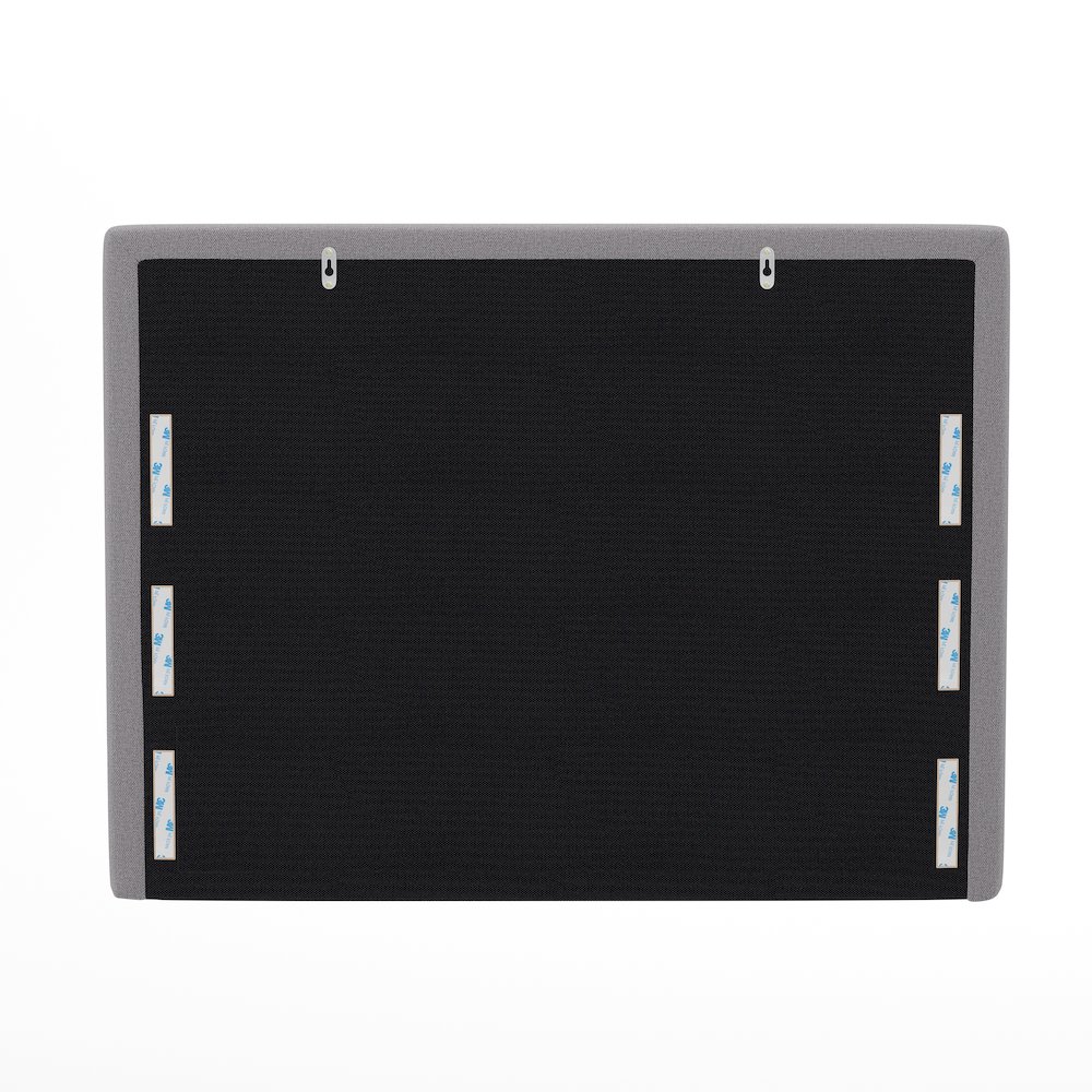 Upholstered Twin Headboard with Two Power Outlets, USB Port, Gray. Picture 7