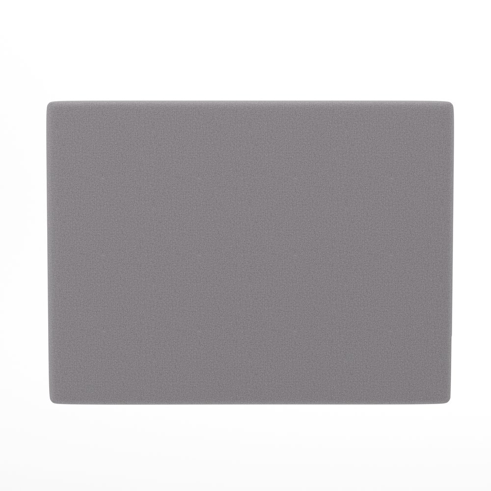 Upholstered Twin Headboard with Two Power Outlets, USB Port, Gray. Picture 10