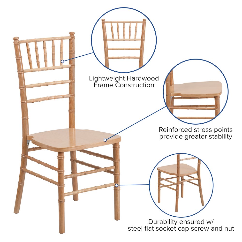 Natural Wood Chiavari Chair. Picture 4