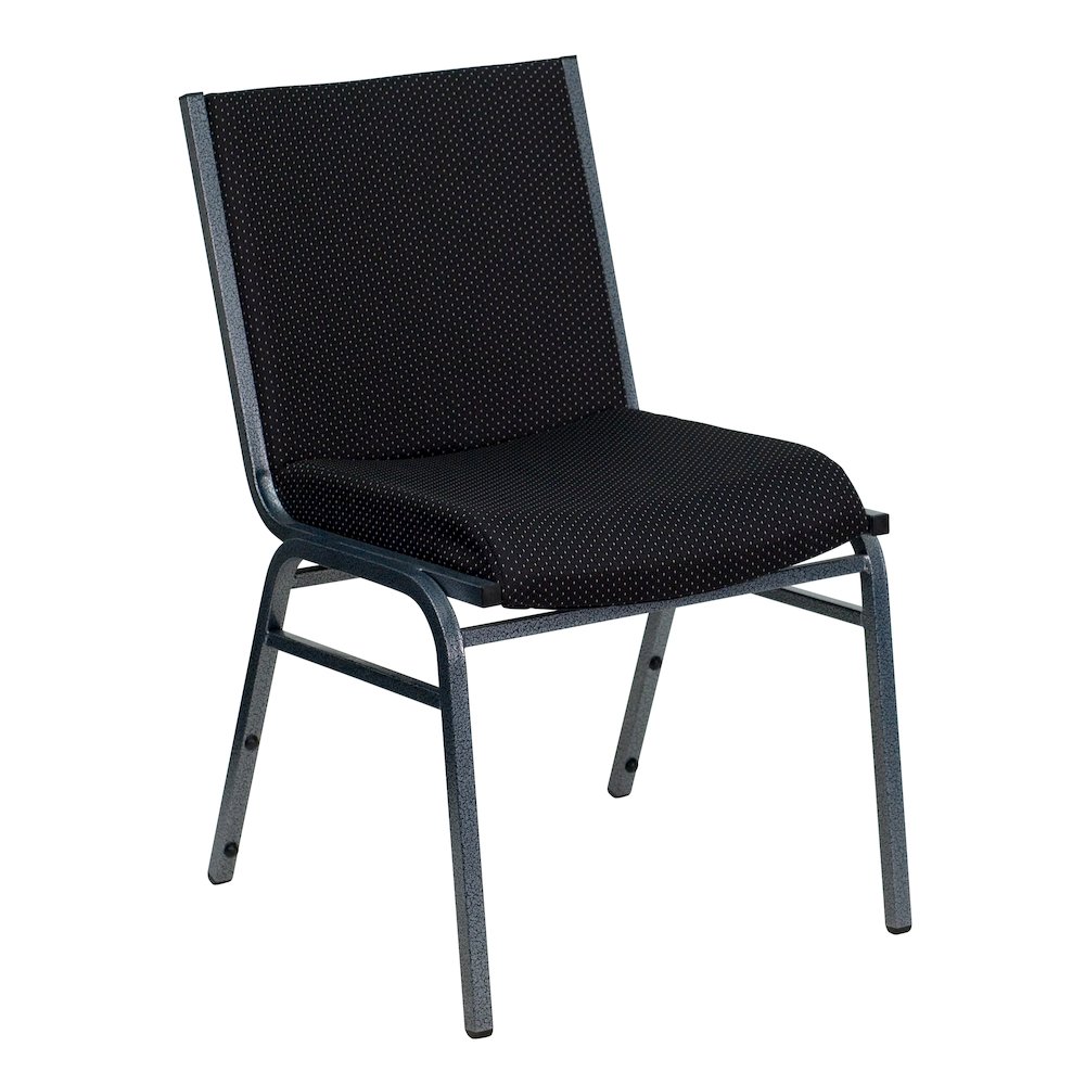 Heavy Duty Black Dot Fabric Stack Chair. Picture 1