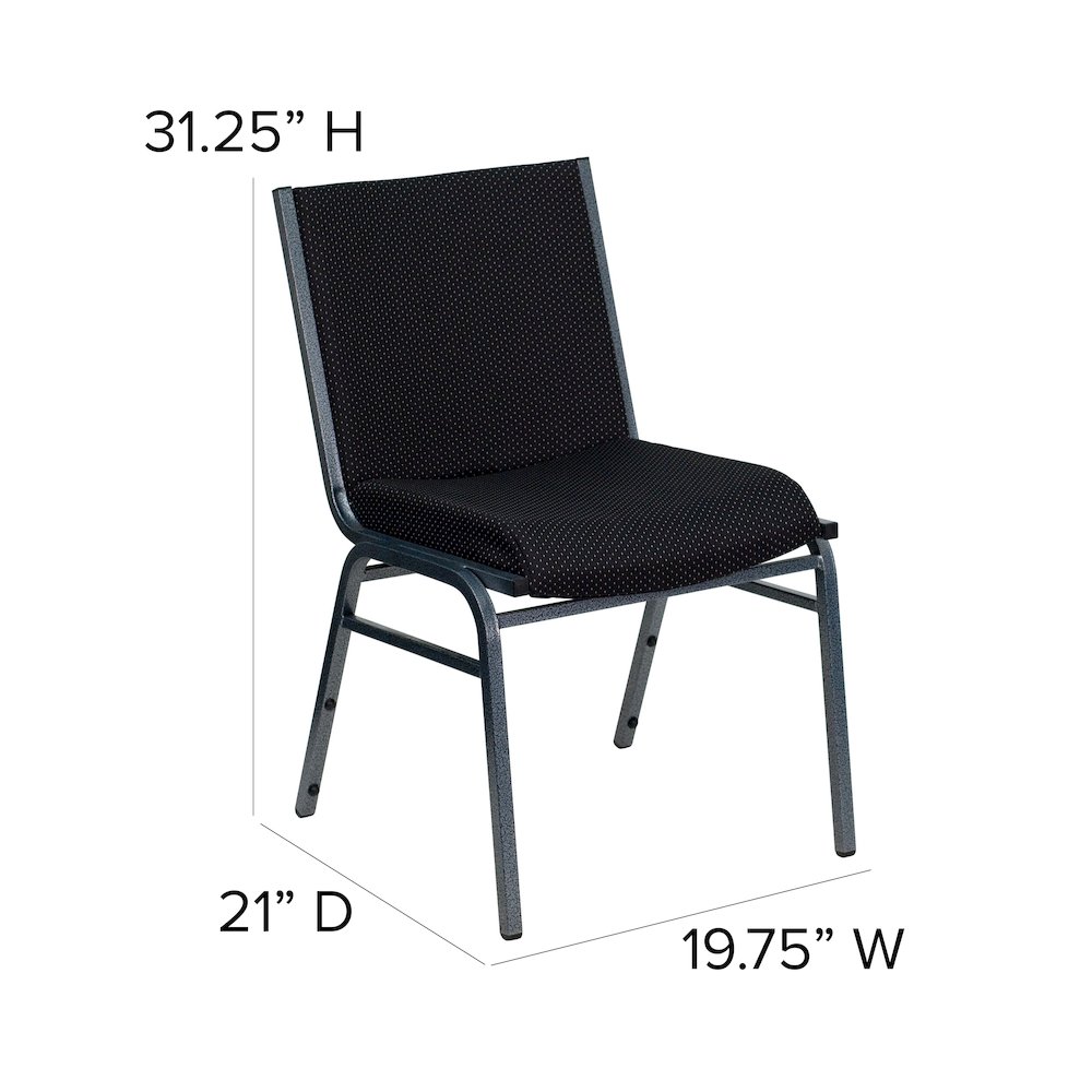 Heavy Duty Black Dot Fabric Stack Chair. Picture 5