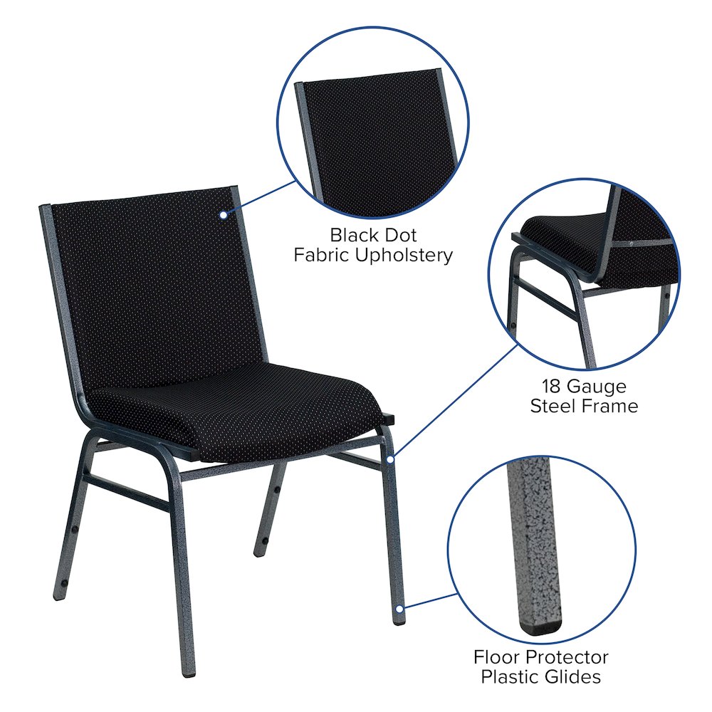 Heavy Duty Black Dot Fabric Stack Chair. Picture 7