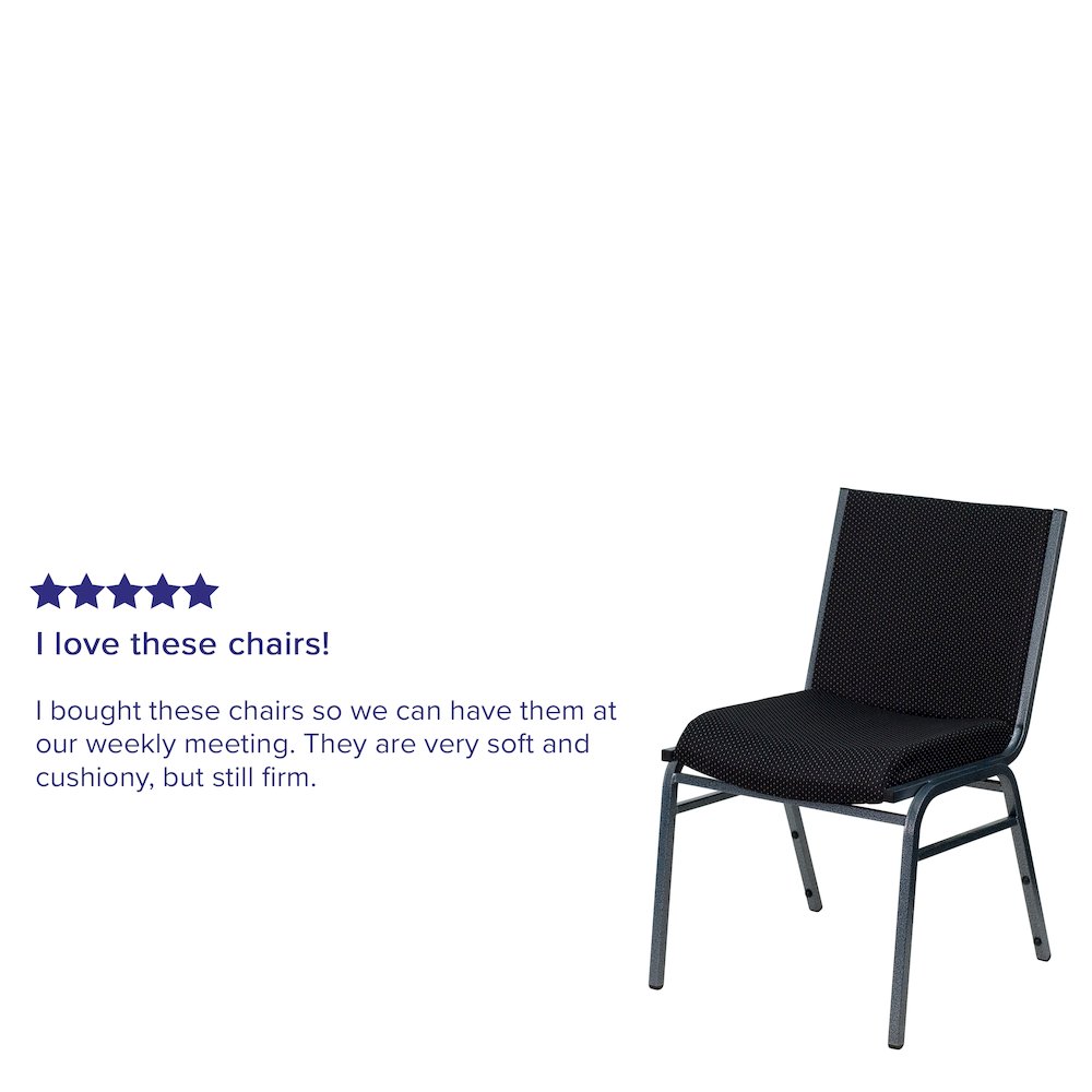 Heavy Duty Black Dot Fabric Stack Chair. Picture 4