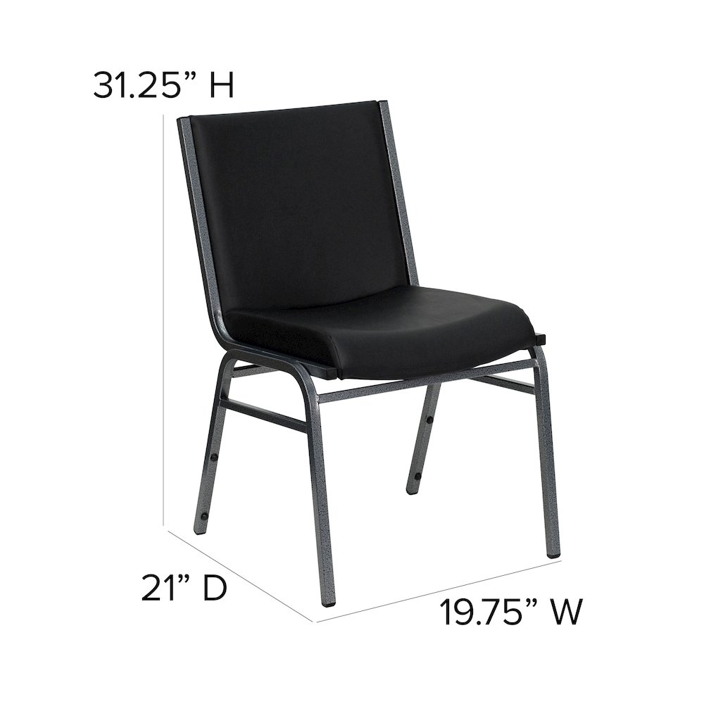 Heavy Duty Black Vinyl Stack Chair. Picture 5