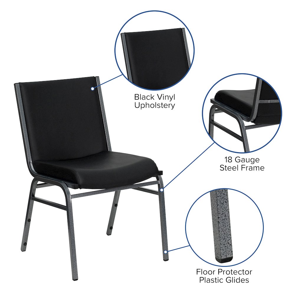 Heavy Duty Black Vinyl Stack Chair. Picture 7