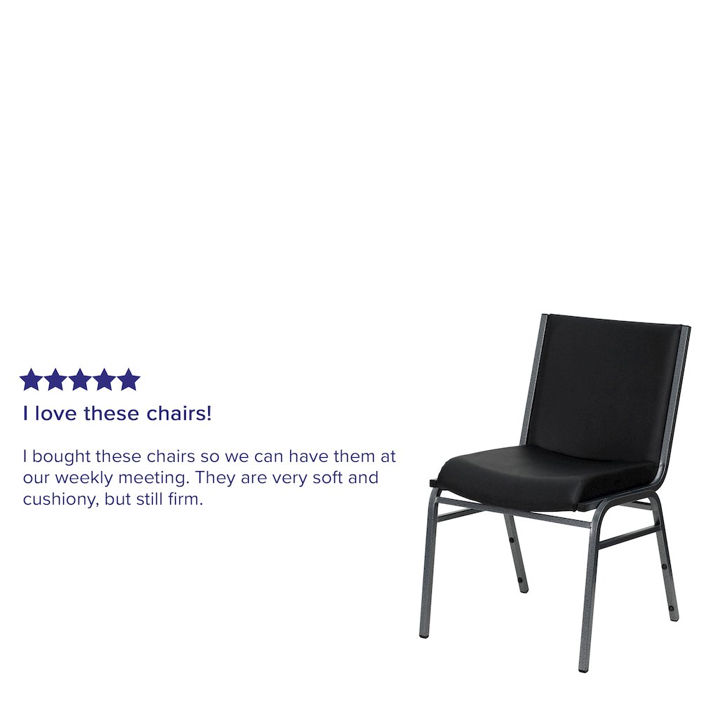 Heavy Duty Black Vinyl Stack Chair. Picture 4