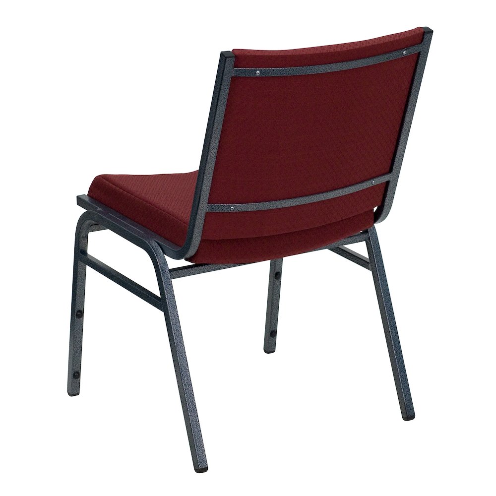 Heavy Duty Burgundy Patterned Fabric Stack Chair. Picture 3