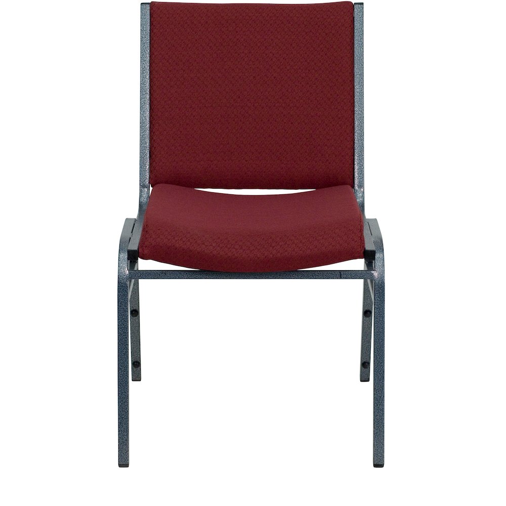 Heavy Duty Burgundy Patterned Fabric Stack Chair. Picture 4