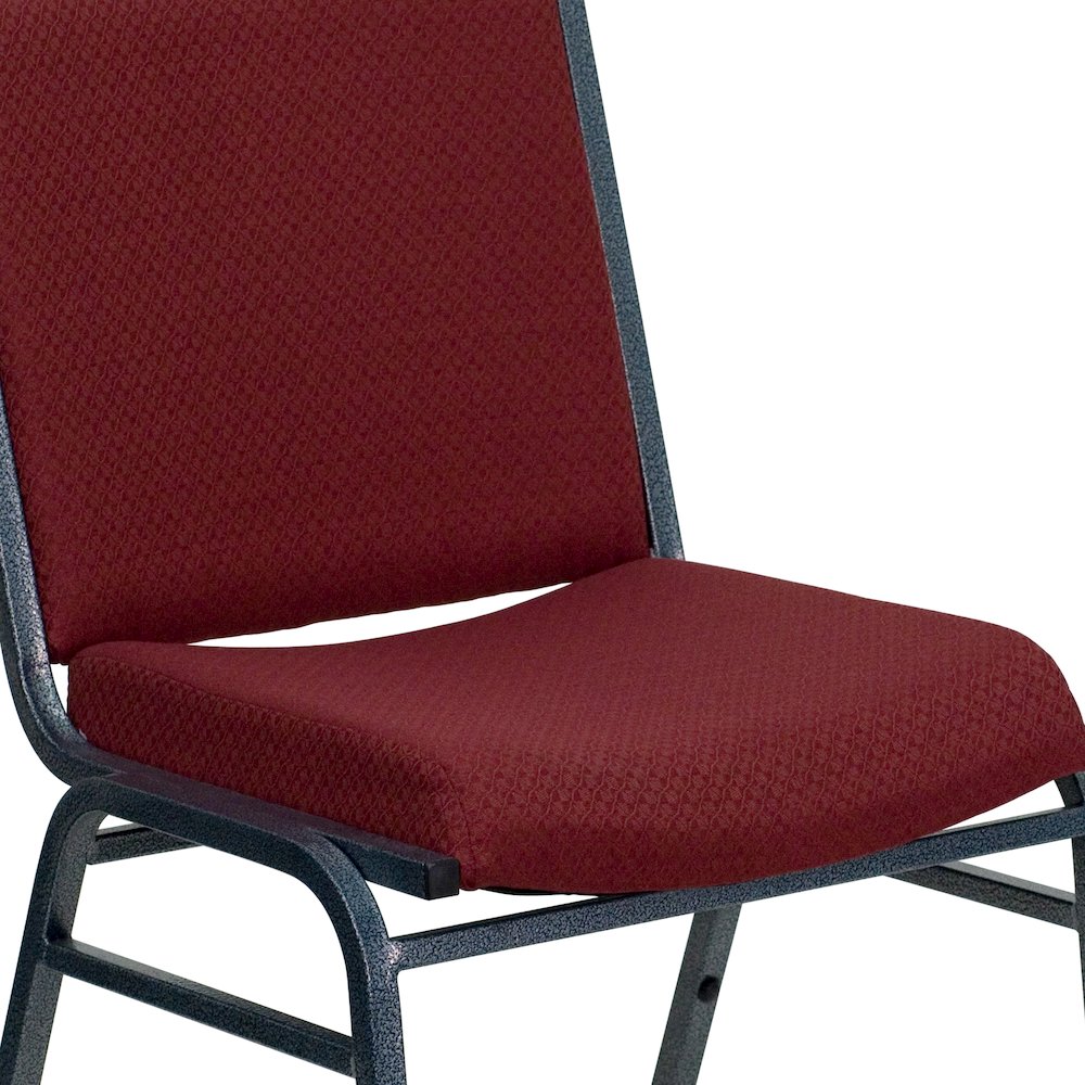 Heavy Duty Burgundy Patterned Fabric Stack Chair. Picture 10