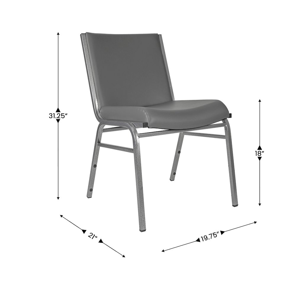 HERCULES Heavy Duty Gray Vinyl Stack Chair. Picture 4