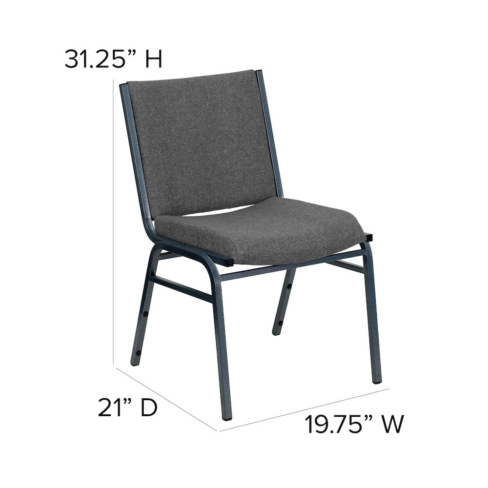 Heavy Duty Gray Fabric Stack Chair. Picture 5