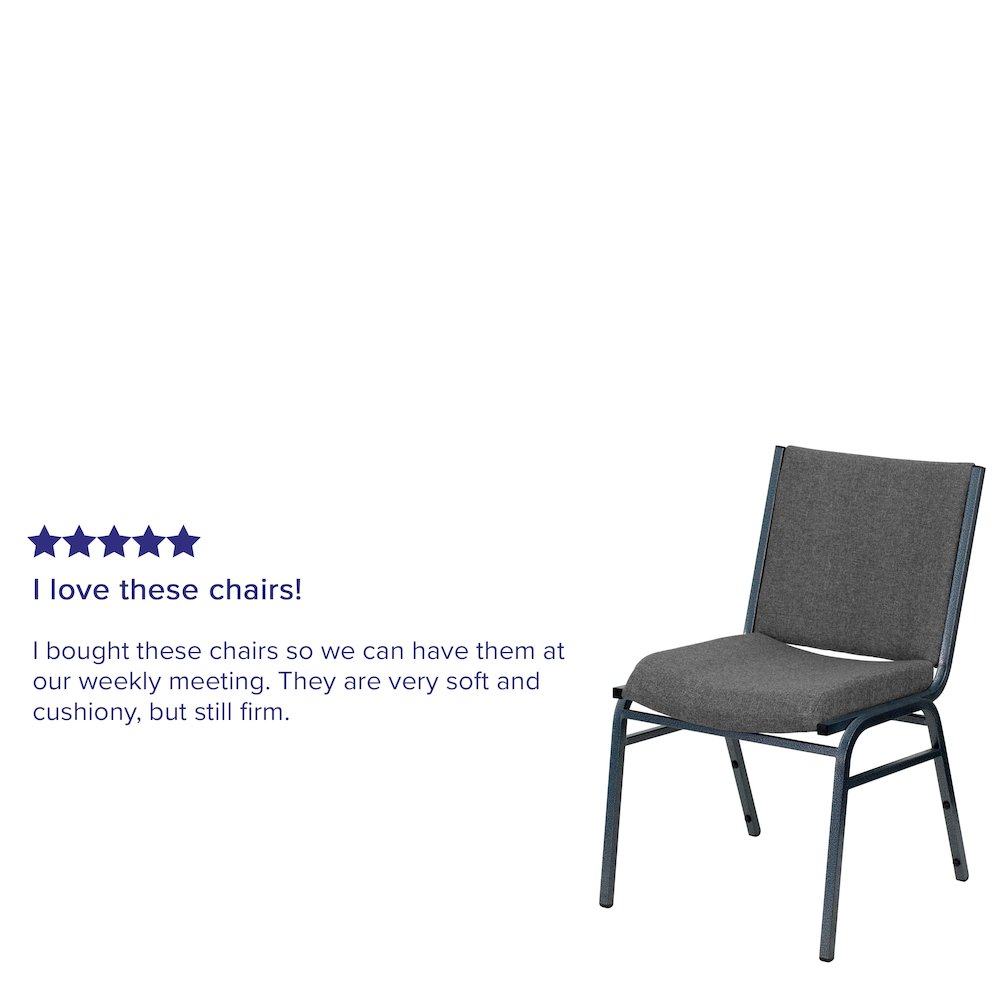 Heavy Duty Gray Fabric Stack Chair. Picture 4