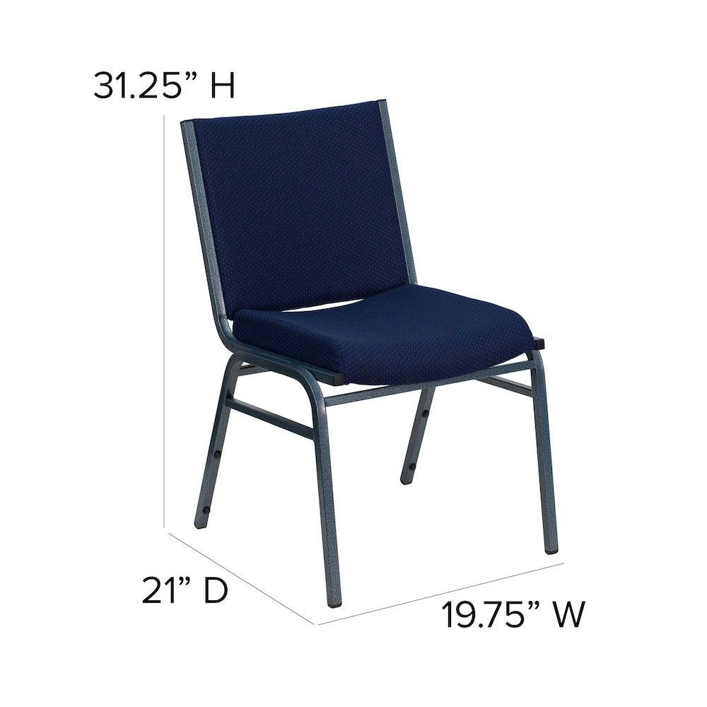 Heavy Duty Navy Blue Dot Fabric Stack Chair. Picture 5