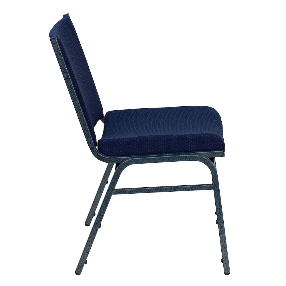 Heavy Duty Navy Blue Dot Fabric Stack Chair. Picture 8