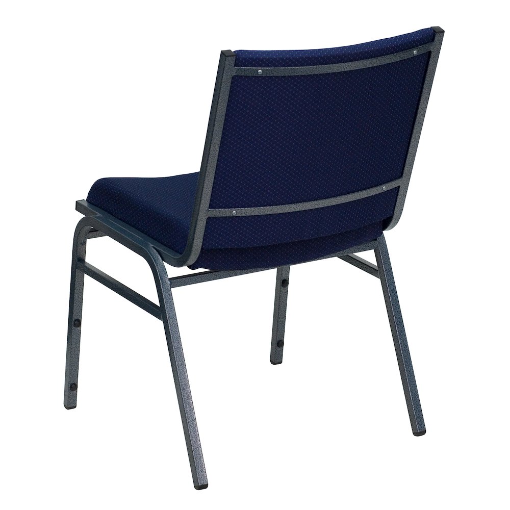 Heavy Duty Navy Blue Dot Fabric Stack Chair. Picture 6