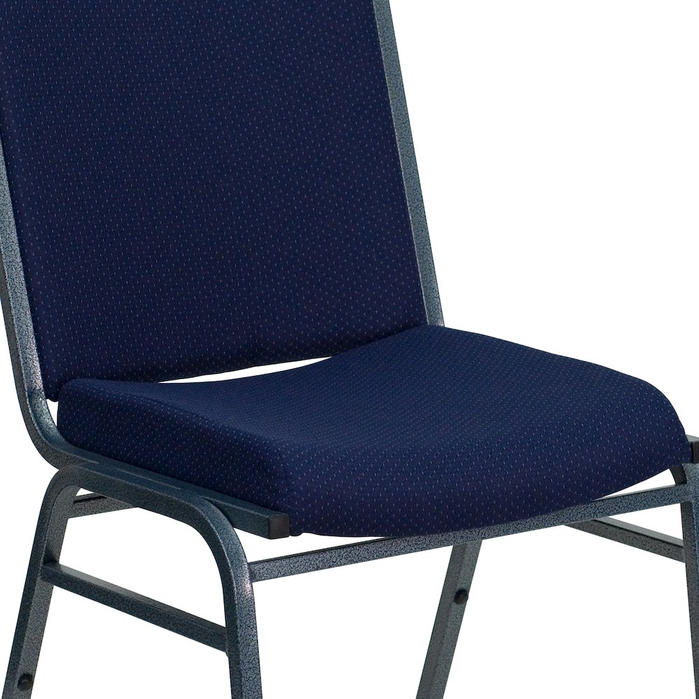 Heavy Duty Navy Blue Dot Fabric Stack Chair. Picture 11