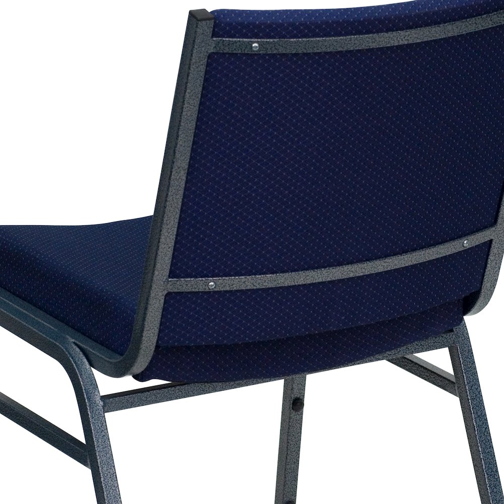 Heavy Duty Navy Blue Dot Fabric Stack Chair. Picture 10