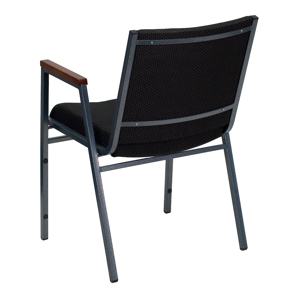 Heavy Duty Black Dot Fabric Stack Chair with Arms. Picture 6