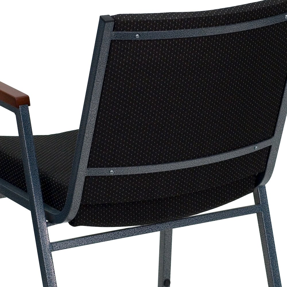 Heavy Duty Black Dot Fabric Stack Chair with Arms. Picture 10