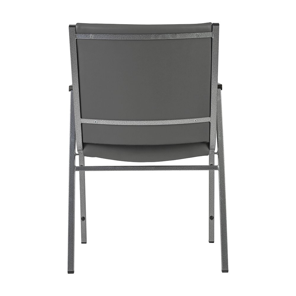 HERCULES Heavy Duty Gray Vinyl Stack Chair with Arms. Picture 6
