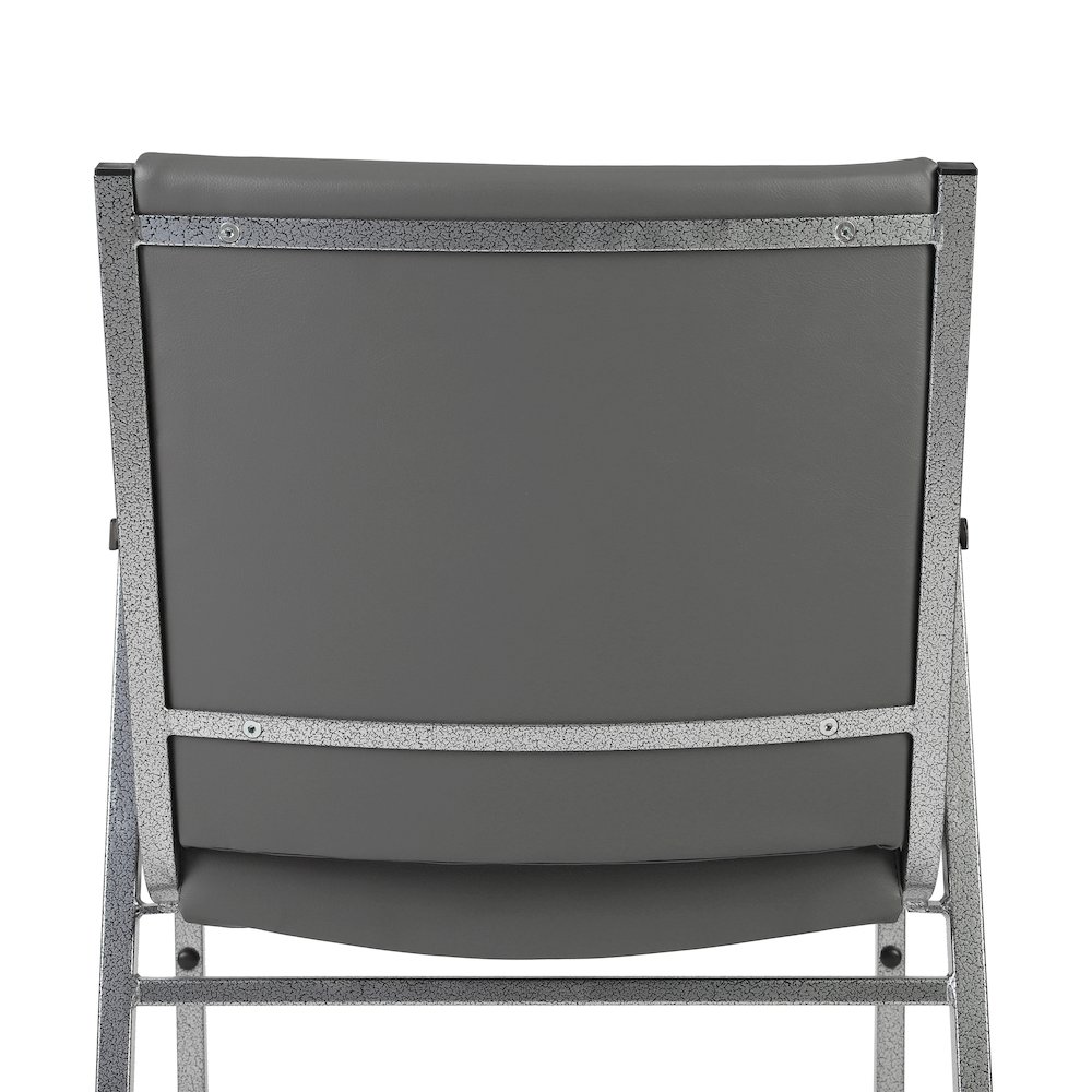 HERCULES Heavy Duty Gray Vinyl Stack Chair with Arms. Picture 11