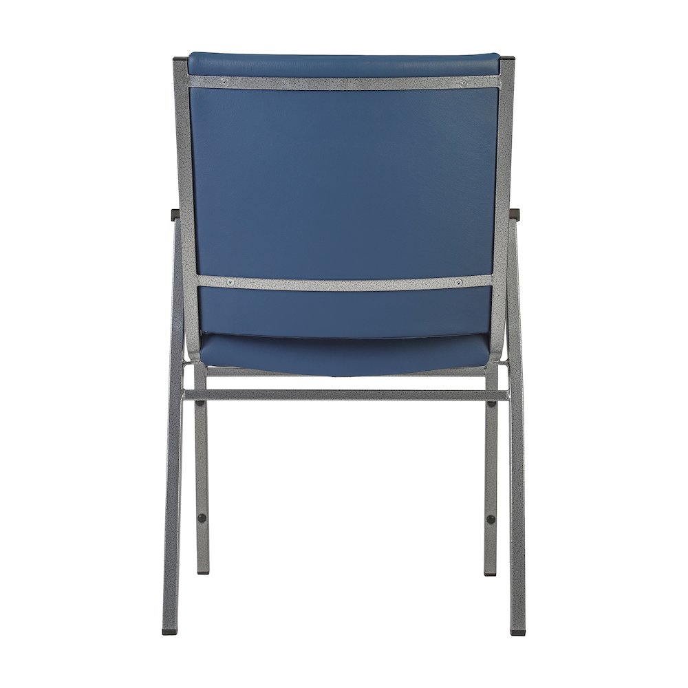 HERCULES Heavy Duty Navy Vinyl Stack Chair with Arms. Picture 6