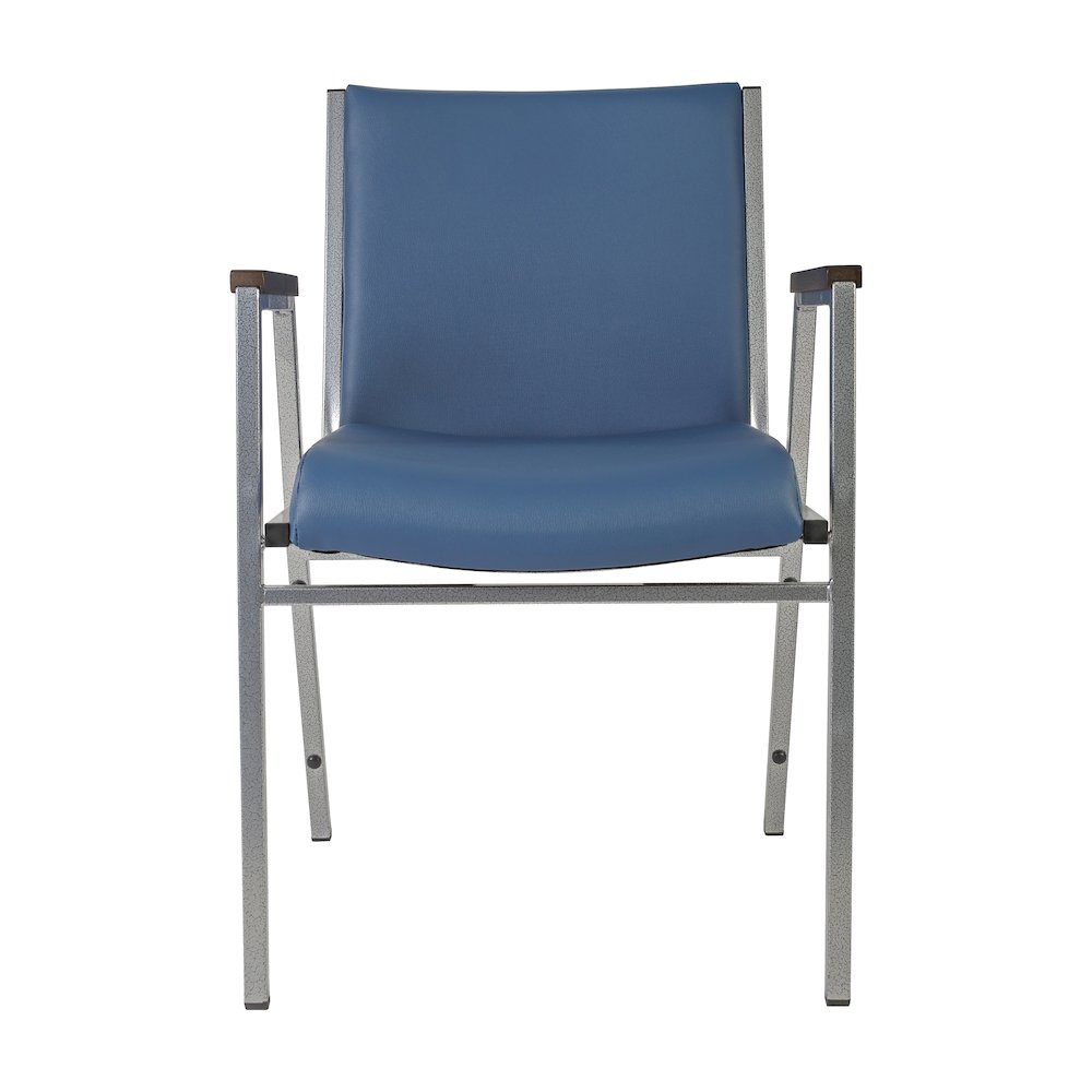 HERCULES Heavy Duty Navy Vinyl Stack Chair with Arms. Picture 9