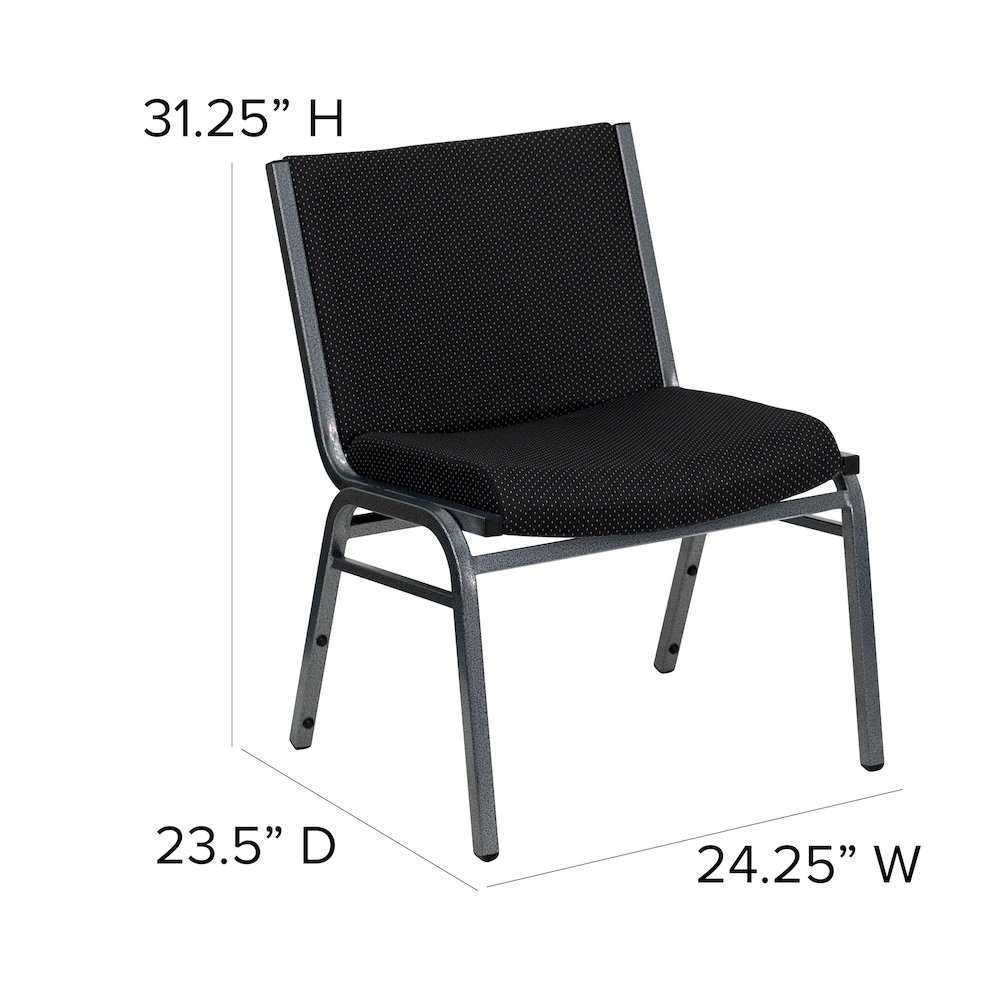 Big & Tall 1000 lb. Rated Black Fabric Stack Chair. Picture 5