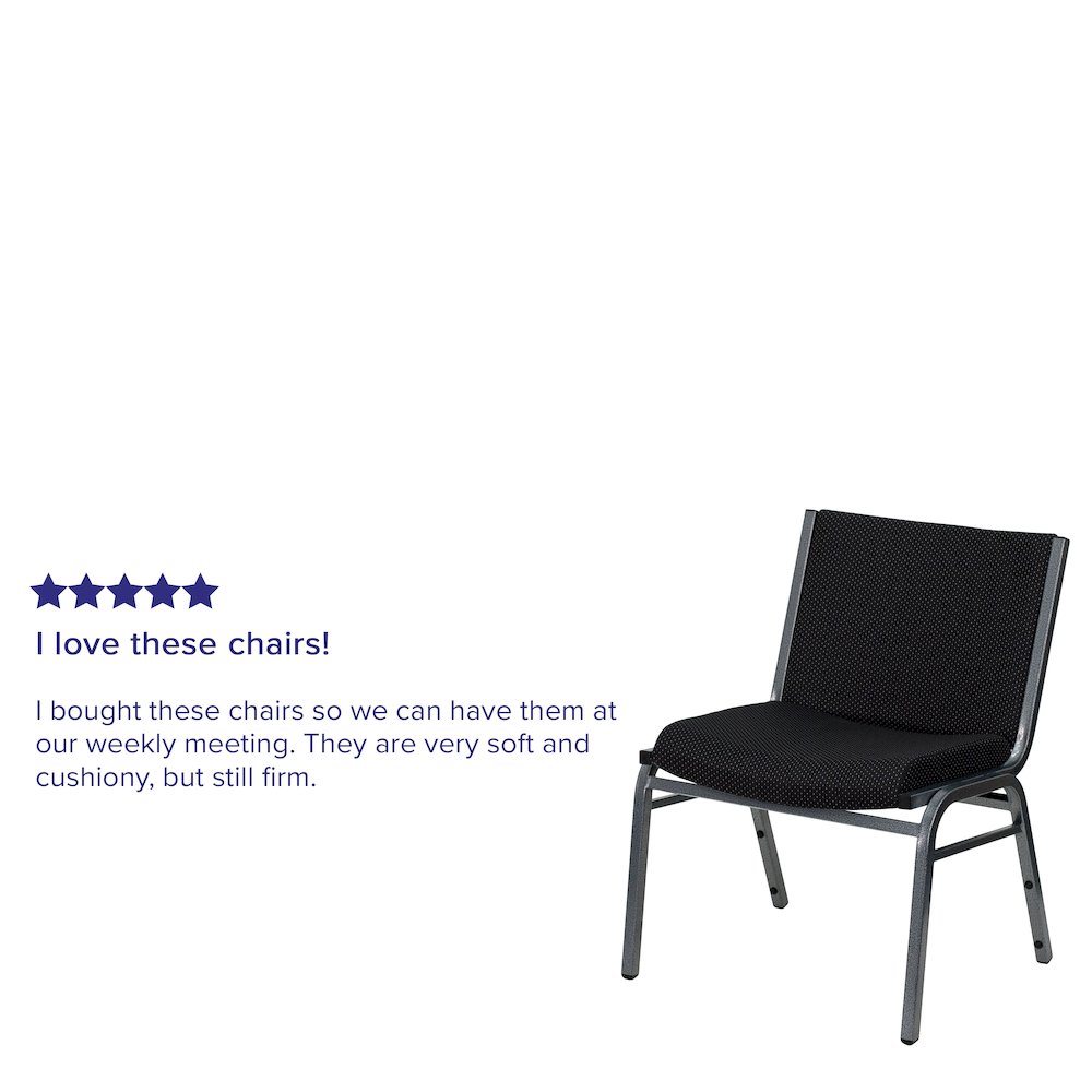 Big & Tall 1000 lb. Rated Black Fabric Stack Chair. Picture 4