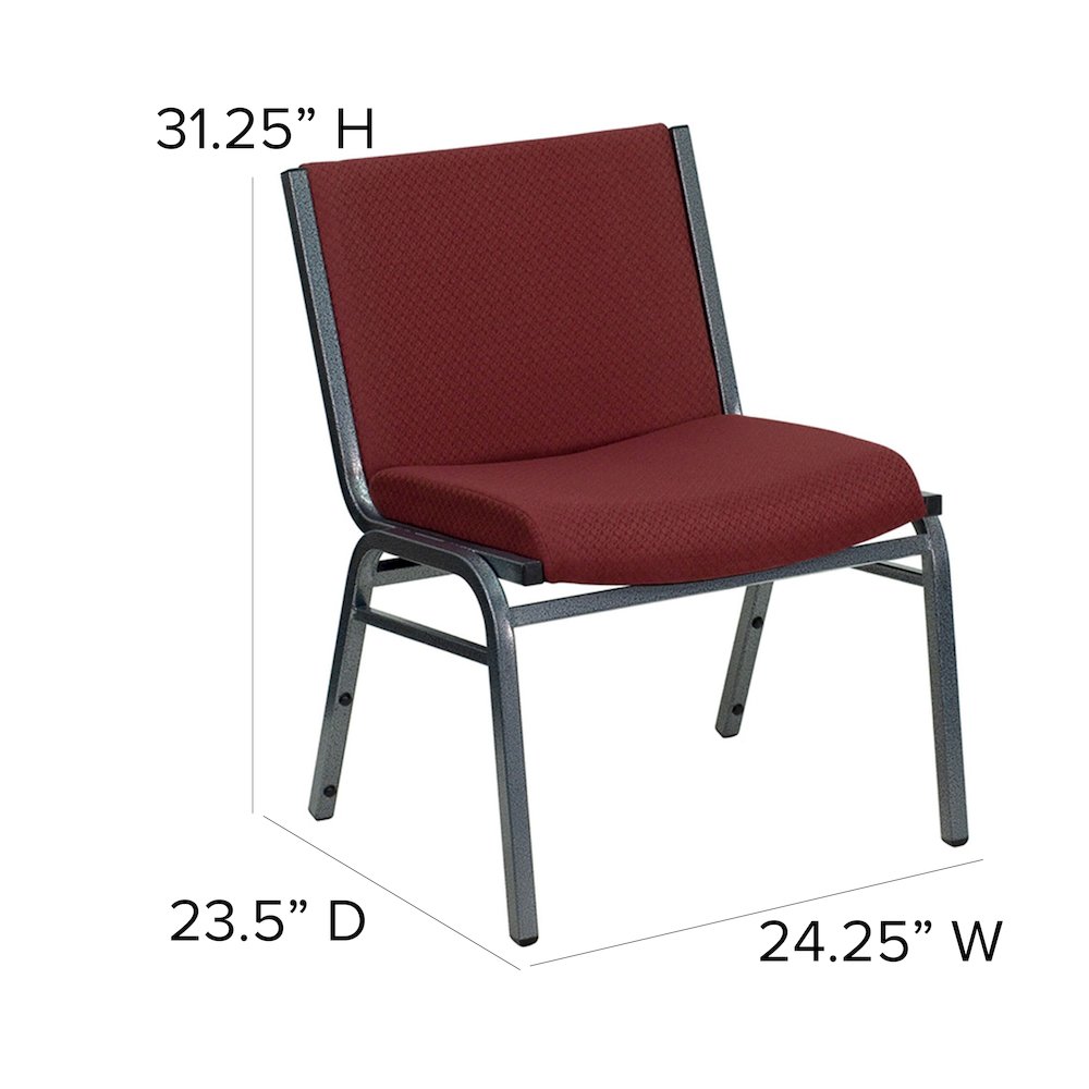 Big & Tall 1000 lb. Rated Burgundy Fabric Stack Chair. Picture 5