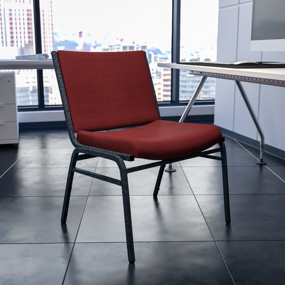 Big & Tall 1000 lb. Rated Burgundy Fabric Stack Chair. Picture 2