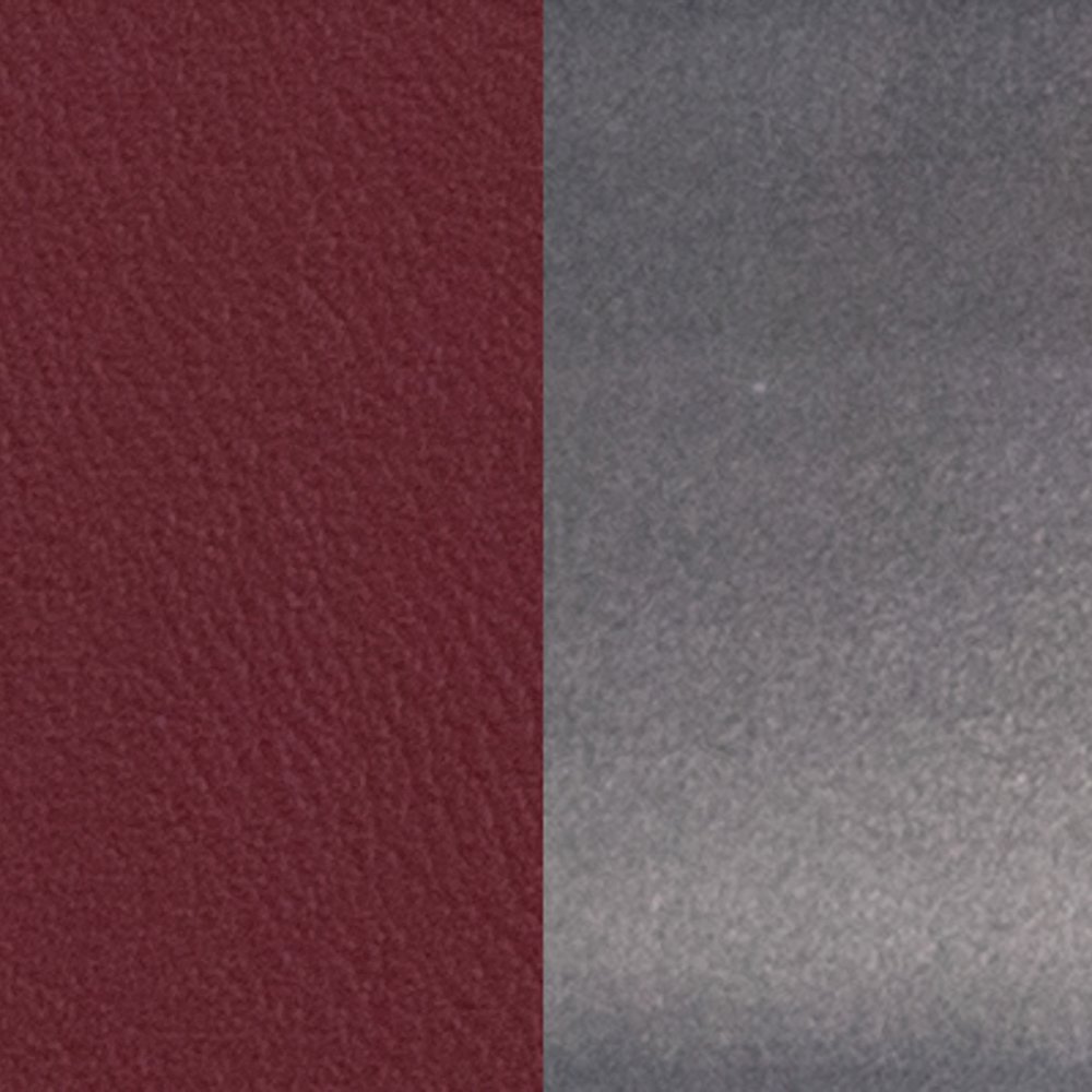 Clear Coated ''X'' Back Metal Restaurant Chair - Burgundy Vinyl Seat. Picture 5
