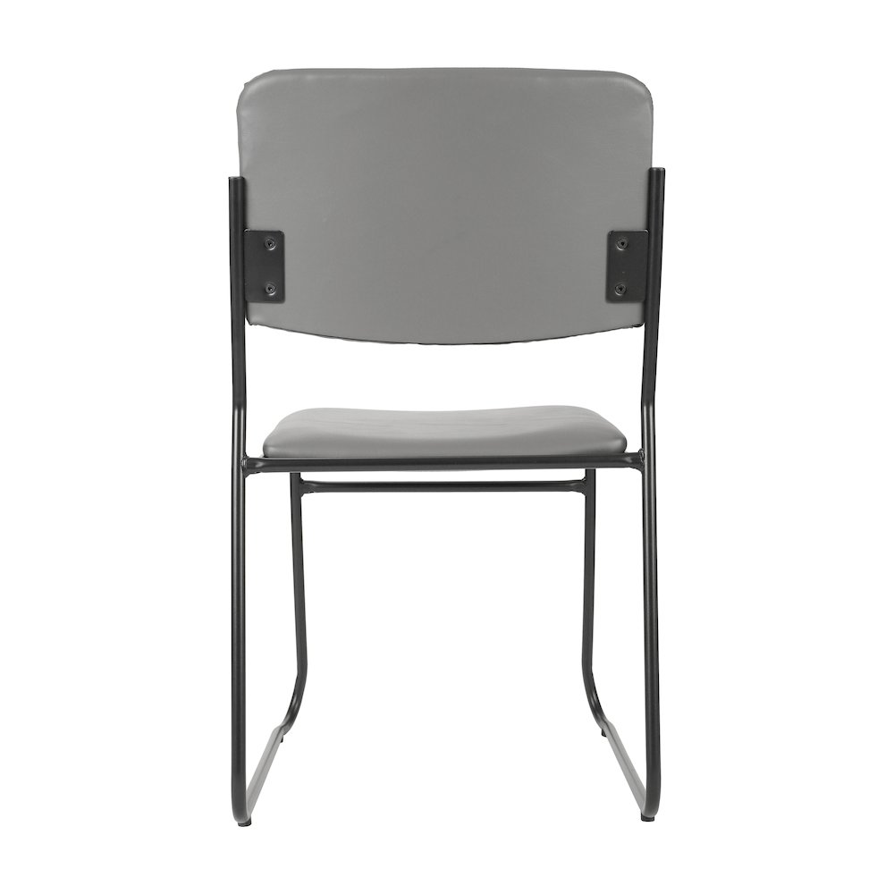 HERCULES 500 lb. Capacity High Density Gray Vinyl Stacking Chair with Sled Base. Picture 6