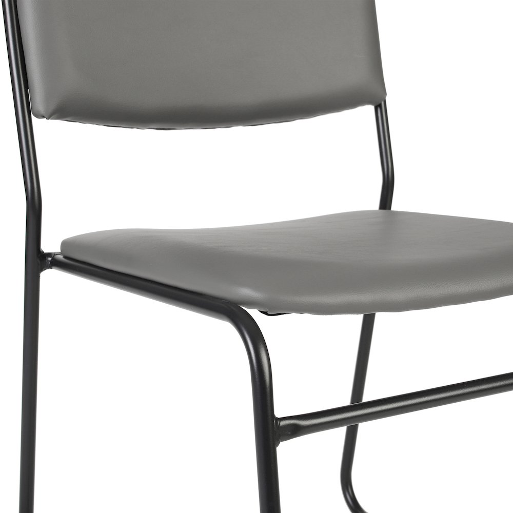 HERCULES 500 lb. Capacity High Density Gray Vinyl Stacking Chair with Sled Base. Picture 10