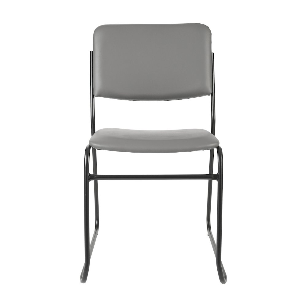 HERCULES 500 lb. Capacity High Density Gray Vinyl Stacking Chair with Sled Base. Picture 9